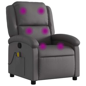 vidaXL Massagef&aring;t&ouml;lj gr&aring; &auml;kta l&auml;der