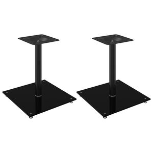 vidaXL Stativ f&ouml;r h&ouml;gtalare 2 st h&auml;rdat glas 1-pelarmodell svart