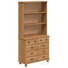 vidaXL Hutch med l&aring;da ASKIM Honungsvax 91 x 40 x 184 cm Massiv furu