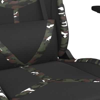 vidaXL Gamingstol med massage svart och kamouflage konstläder