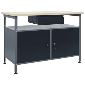 vidaXL Arbetsb&auml;nk svart 120x60x85 cm st&aring;l