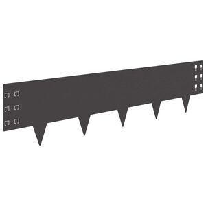 vidaXL Kant f&ouml;r gr&auml;smatta 10 st 100 x 25 cm St&aring;l Svart