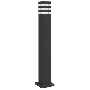 vidaXL Utomhusgolvlampa med eluttag svart 80 cm aluminium