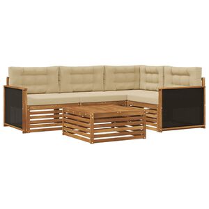 vidaXL Utomhussoffset 5 pcs Naturlig och Beige 79 x 79 x 37 cm