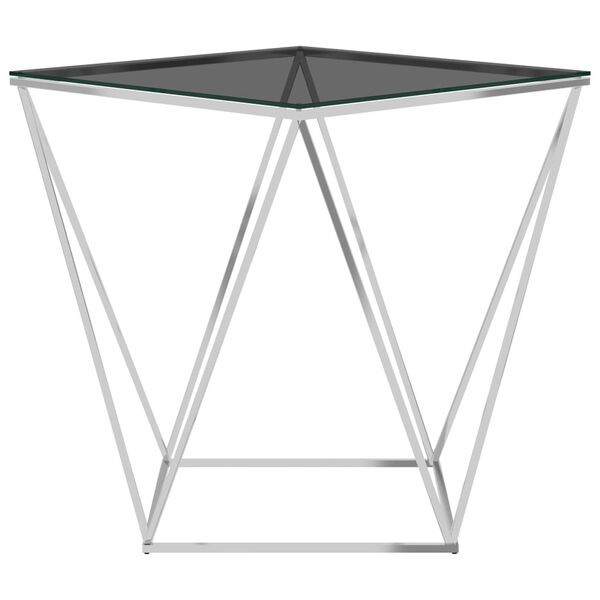 vidaXL Soffbord silver och svart 50x50x55 cm rostfritt st&aring;l