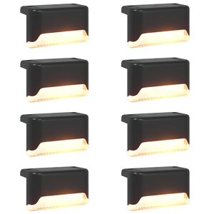 vidaXL Utomhus solcellslampor med markspik 8 pcs Varmvit 4,5 cm