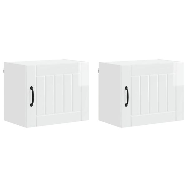 vidaXL K&ouml;kssk&aring;p 2 pcs H&ouml;gblanka vita 50 x 31 x 40 cm Konstruerat tr&auml;