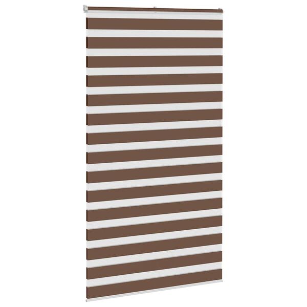 vidaXL Rullgardin zebra brun 120x230 cm tyg bredd 115,9 cm polyester