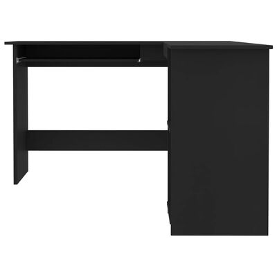 vidaXL Skrivbord L-format svart 120x140x75 cm konstruerat trä