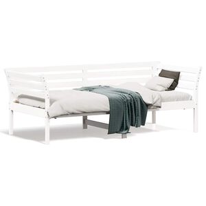 vidaXL Dagb&auml;dd utan madrass vit 75x190 cm massiv tr&auml; furu