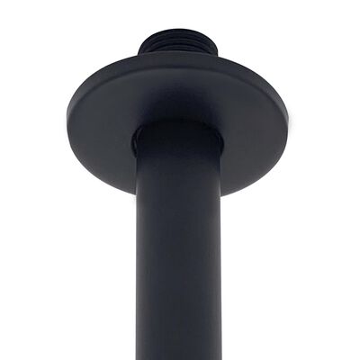 vidaXL Duscharm rund rostfritt stål 201 svart 20 cm
