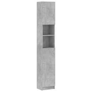 vidaXL Badrumssk&aring;p betonggr&aring; 32x25,5x190 cm konstruerat tr&auml;
