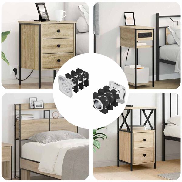 vidaXL G&auml;ngad r&ouml;rinf&auml;stning 2 pcs Svart och Silver Galvaniserat St&aring;l