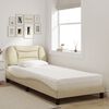 vidaXL Bed with Mattress "Hvar" Cream 90x190 cm Fabric