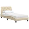 vidaXL Bed with Mattress Cream 80x200 cm Fabric