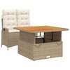vidaXL Matgrupp f&ouml;r tr&auml;dg&aring;rden med dynor 2 delar beige konstrotting