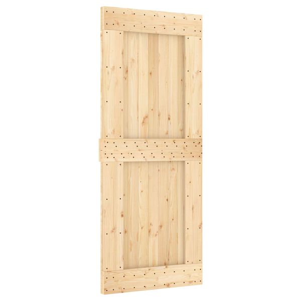vidaXL D&ouml;rr NARVIK Naturf&auml;rg 85 x 210 cm Massiv furutr&auml;d&ouml;rr