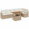 vidaXL Tr&auml;dg&aring;rdsoffset 7 st Beige Poly rattan