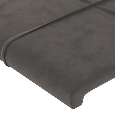 vidaXL Sänggavel med kanter mörkgrå 103x23x78/88 cm sammet