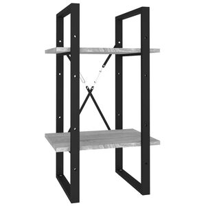 vidaXL Bokhylla 2 hyllor grå sonoma 40x30x70 cm konstruerat trä