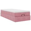 vidaXL Ottoman sängram med madrass rosa 90x190 cm sammet