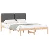 vidaXL S&auml;ngram med Kl&auml;dd Huvudgavel M&ouml;rkgr&aring; 140 x 190 cm Massiv furu