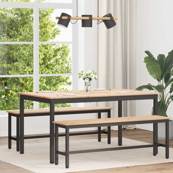 vidaXL Matbord Naturf&auml;rg 150 x 90 x 75 cm Massiv furu