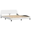 vidaXL Bed with Mattress "Hvar" White 180x200 cm Faux Leather