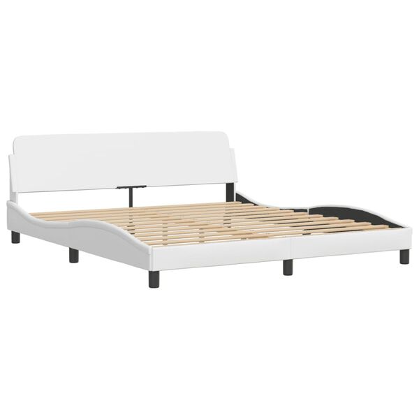vidaXL Bed with Mattress "Hvar" White 180x200 cm Faux Leather
