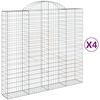 vidaXL Gabioner b&aring;gformade 4 st 200x50x180/200 cm galvaniserat j&auml;rn
