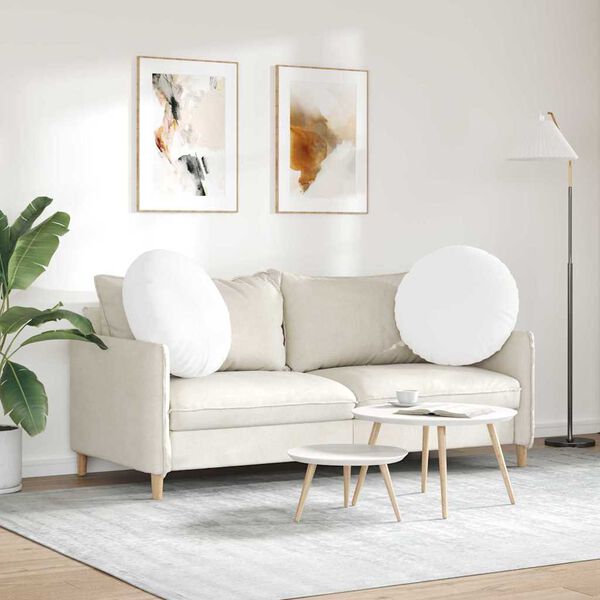 vidaXL Sittkuddar 2 pcs Vit &Oslash;80 x 29 cm tyg