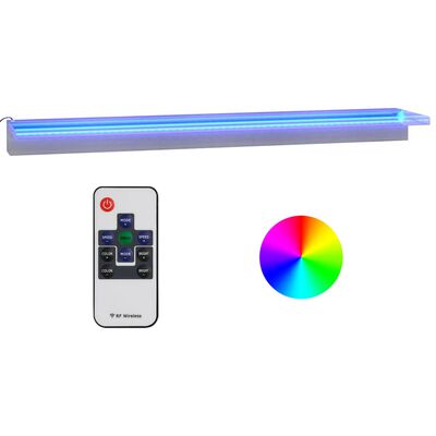 vidaXL Vattenfall med RGB LED rostfritt stål 108 cm