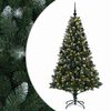 vidaXL Konstgjord julgran med kulor 180 cm 300 LED-lampor Varmvit
