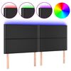 vidaXL S&auml;nggavel LED svart 180x5x118/128 cm konstl&auml;der