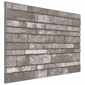 vidaXL V&auml;ggpaneler 10 st 100 x 50 cm M&ouml;rkgr&aring; EPS Skum