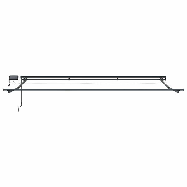 vidaXL Manuell markisram med LED-lampor Antracit 4 &times; 3 m Aluminium
