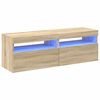 vidaXL TV-b&auml;nk med LED-belysning 2 st sonoma-ek 60x35x40 cm