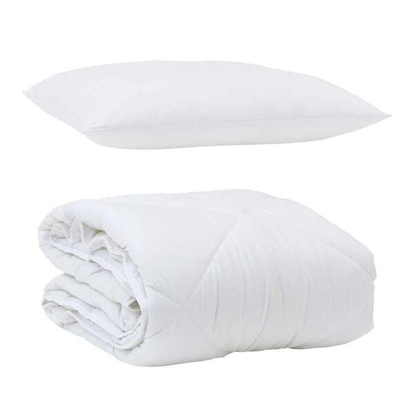 vidaXL Sommar Duvet med kudde 2 pcs Vit Mikrofiber