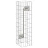 vidaXL Gabionkran 4 st Silver 25 x 25 x 100 cm Galvaniserat st&aring;l