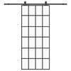 vidaXL Skjutd&ouml;rr med beslag svart 90x205 cm ESG-glas