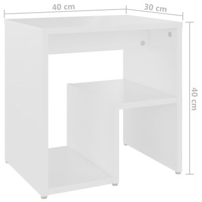 vidaXL Sängbord vit 40x30x40 cm konstruerat trä