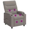 vidaXL Reclinerf&aring;t&ouml;lj med massage Taupe 75 x 95 x 103 cm Tyg