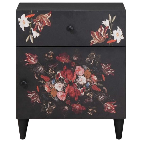 vidaXL Sängbord Flerfärgsdesign 50 x 33 x 60 cm Massivt mangoträ