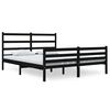 vidaXL S&auml;ngram svart massiv furu 135x190 cm