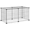vidaXL Husdjursbur svart 8 paneler 70x35x35 cm st&aring;l