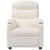 vidaXL Elektrisk massagefåtölj gräddvit konstläder