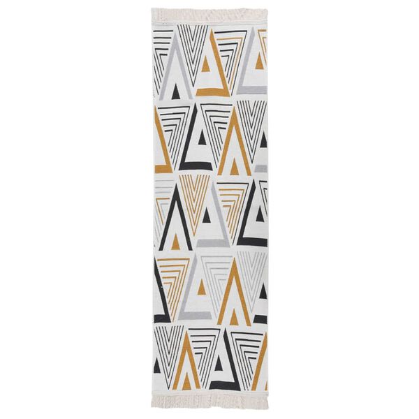 vidaXL Matta gul och gr&aring; 80x300 cm bomull