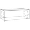vidaXL Soffbord silver 120x60x45 cm rostfritt st&aring;l och glas
