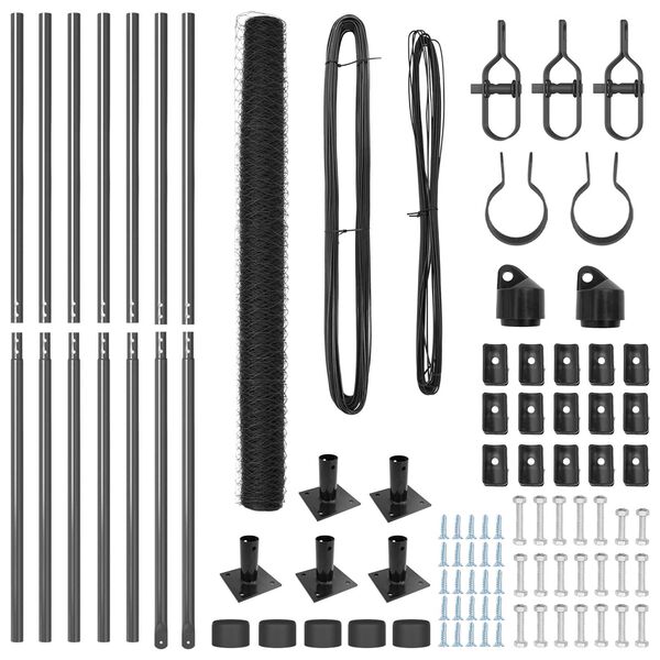 vidaXL St&auml;ngselstolpe Gr&aring; 10 x 1,4 m (50 mm n&auml;t) St&aring;l och PVC