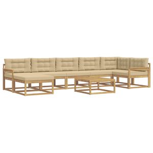 vidaXL Utomhussoffset 8 st Vit och Beige